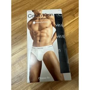 Calvin Klein Men's Cotton Stretch 5-Pack Black Hip Brief, XXL